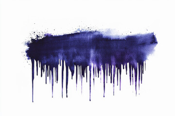 Aufkleber - dynamic indigo watercolor brush stroke with flowing edges on a white background