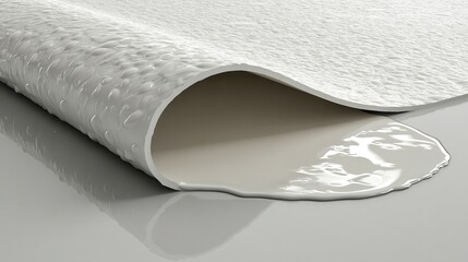 Poster - close up of white fabric with smooth texture and glossy coating