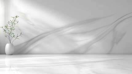 Aufkleber - Minimalist Modern Interior with White Marble Countertop and Subtle Gray Veining, Light Gray Wall with Soft Curves, Clean and Contemporary Design Emphasizing Elegance and Simplicity