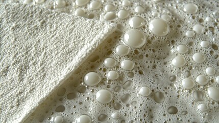 Wall Mural - Close Up of White Foam Bubbles Texture. Abstract Background