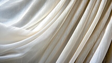 Poster - Elegant Draped White Fabric with Subtle Texture