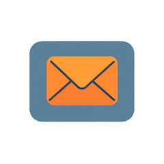 Aufkleber - The image shows a stylized graphic icon of an orange envelope within a blue square, representing email communication.