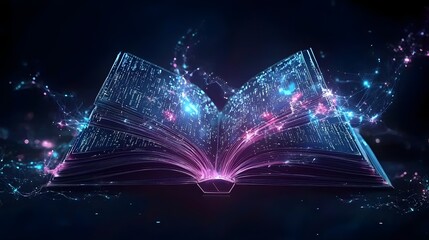 Leinwandbilder - Enchanting Digital Realm Illuminating the Future of Interconnected Learning and through Sparkling Digital Books E Learning Solutions and Collaborative Online Platforms