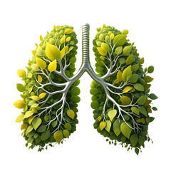 Wall Mural - Anatomical lungs made of green leaves