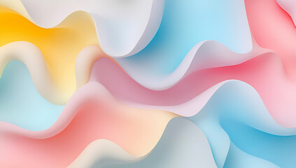 Wall Mural - Colorful abstract waves flowing softly in a gradient vibrant pattern