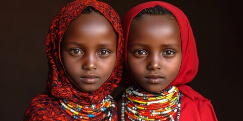 Portraits of two young women with traditional hairstyles, symbolizing cultural pride and beauty. Ideal for cultural storytelling, diversity, and heritage-focused visuals.