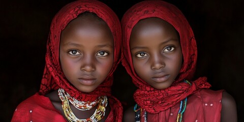 Portraits of two young women with traditional hairstyles, symbolizing cultural pride and beauty. Ideal for cultural storytelling, diversity, and heritage-focused visuals.