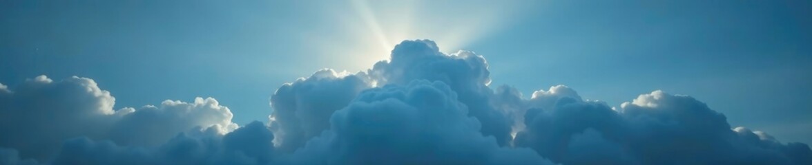 Wall Mural - ethereal mist clings to a dark grey cloud on blue skies, infinite, shadows