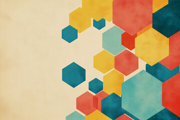 Wall Mural -  retro hexagons background