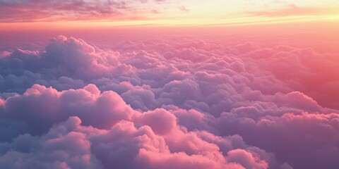 Wall Mural - airplane view of sky and clouds