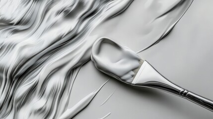 Poster - textured monochrome paint with palette knife