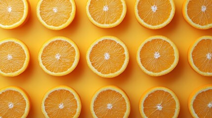 Wall Mural - oranges on orange background , top view