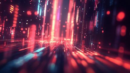 Aufkleber - Dynamic abstract representation of intelligence inspired background with vibrant colors and light streaks creating a futuristic atmosphere. Generative AI