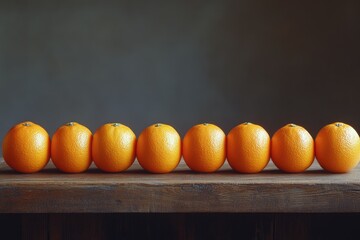 Wall Mural - Oranges on wooden table