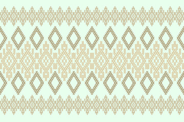 Ikat ethnic geometric abstract embroidery oriental traditional knitted pattern. Native geometry decorative design for fabric, wallpaper, background, interior, decoration, texture, border decor, print