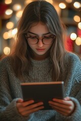 Canvas Print - Woman using tablet computer