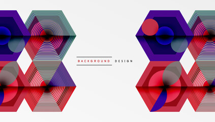 Poster - Hexagons design geometric abstract background