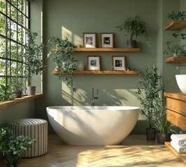 Poster - A mockup poster frame set against a hipster interior with a Scandinavian feel, presented as a 3D render