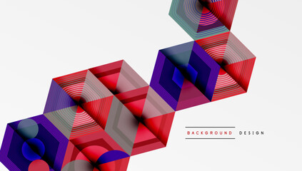 Poster - Hexagons design geometric abstract background