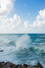 Wall Mural - beautiful sea in turkey with clouds and waves for background