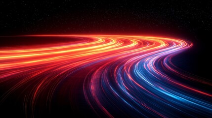 Poster - Highway texture with abstract speed light trails overlay, suitable for wallpaper background