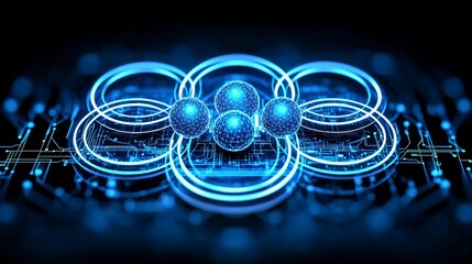 Aufkleber - Digital connection and global network abstract technology graphic design futuristic environment close-up view connectivity concept