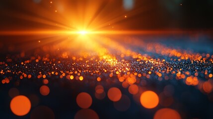 Wall Mural - background features light flares with a bright blue glow for use as an overlay over a sun design