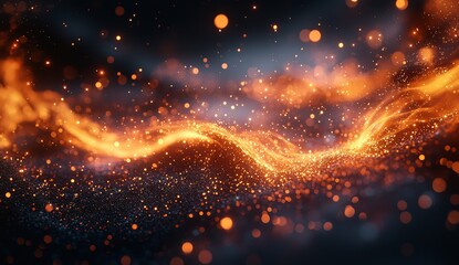 Poster - A spotlight illuminates the background. Overlaid with smoke and ember particle effects