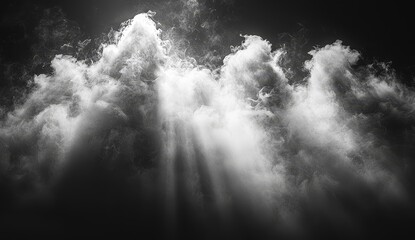 Poster - Abstract smoke illuminated with light. Lighting accentuates texture overlays