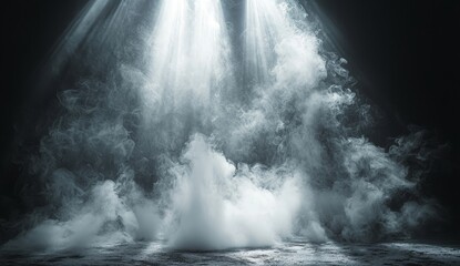 Poster - Perfect spotlight mist effect on isolated black backgroundPerfect spotlight mist effect on isolated black background