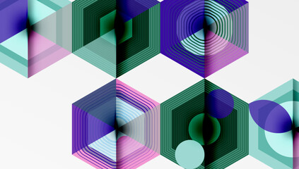Poster - Hexagons design geometric abstract background