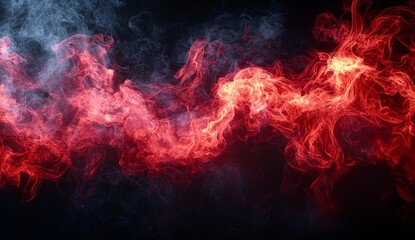 Poster - An isolated background features red smoke texture paired with misty fog