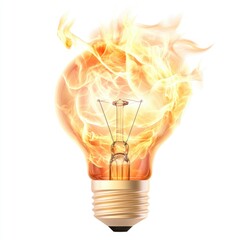 Sticker - Flame Burning Inside Light Bulb