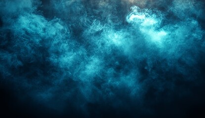 Poster - An abstract texture overlay on a blue misty fog smoke background for copyspace