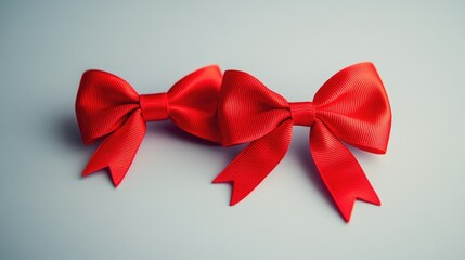 Poster - Red bows on white surface