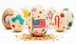 © Mikhael - Decorated Easter eggs with festive designs on a white background