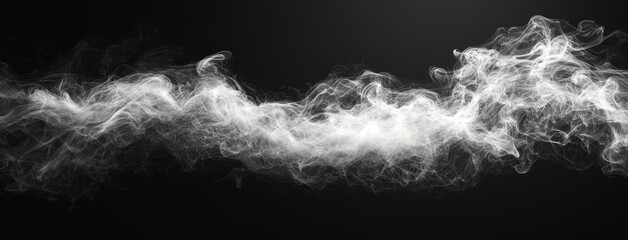 Poster - Fire captured in a panoramic view on a black background. Ideal flame texture to overlay copy areas