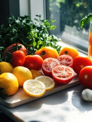 Canvas Print - Tomato and Garlic Preparation