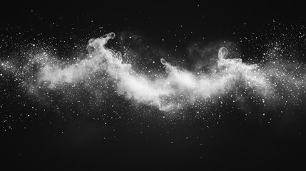 Poster - Abstract flying sparkles and fire embers texture overlay. Perfect for backgrounds in text or space. Stock illustration