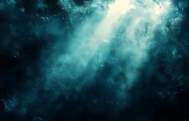 Poster - Dust scratches on top. Grunge texture. Dark, old, weathered, and faded film surface with grain noise and blue white lens flare