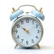 © Danila - A light blue twin-bell alarm clock displaying the time 10:10 with a cutout on a transparent background