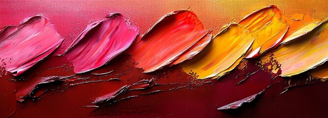 Poster - Hand-drawn digital art illustration depicting an abstract panorama background enriched with diverse colors and textures