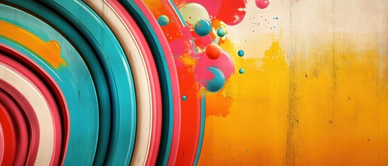 Poster - Vibrant color splash abstract art digital canvas contemporary design creative environment artistic perspective