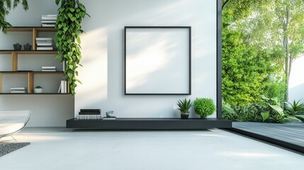Poster - A clean, modern design with a white surface and soft natural lighting, leaving plenty of space for customizable text.