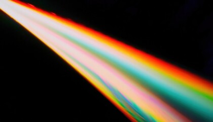 Poster - radiant spectrum light beam on black background with vibrant colors for creative projects, abstract designs, and visual effects