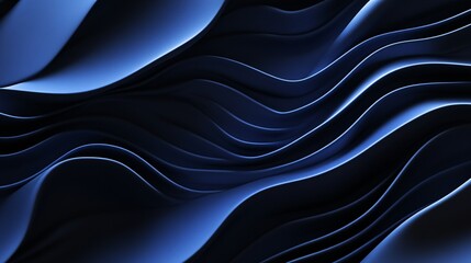 Aufkleber - Abstract flowing waves in deep blue tones create a serene, dynamic backdrop perfect for modern designs.