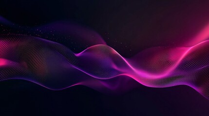 Aufkleber - Vibrant abstract waves in shades of purple and pink create a dynamic, fluid visual experience.