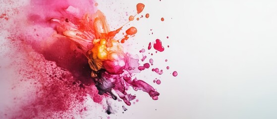Poster - Dynamic color explosion abstract art studio digital artwork bright environment close-up creative concept