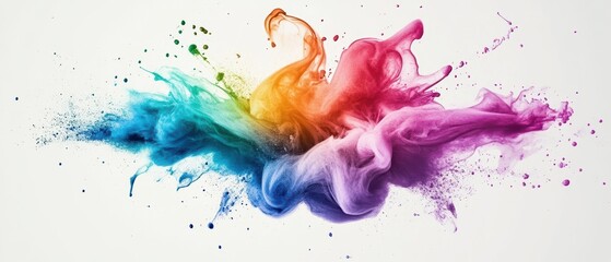 Poster - Colorful ink splash art studio setting abstract imagery creative environment vibrant viewpoint for visual impact