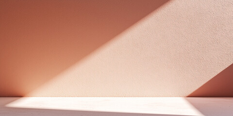 Aufkleber - Minimalist background with soft shadows on peach wall